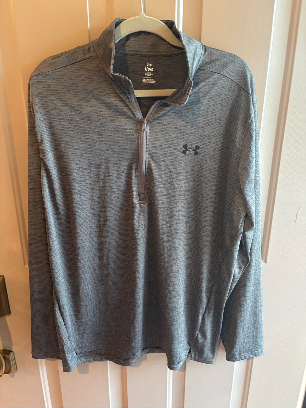 Under Armour Men’s Heather Gray 1/4 Zip Performance Pullover size L